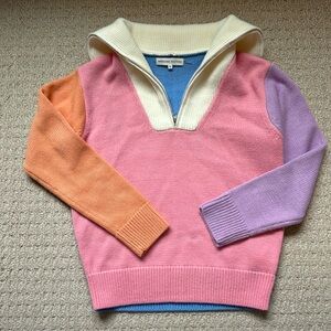 English Factory color block 3/4 zip sweater. Size XS